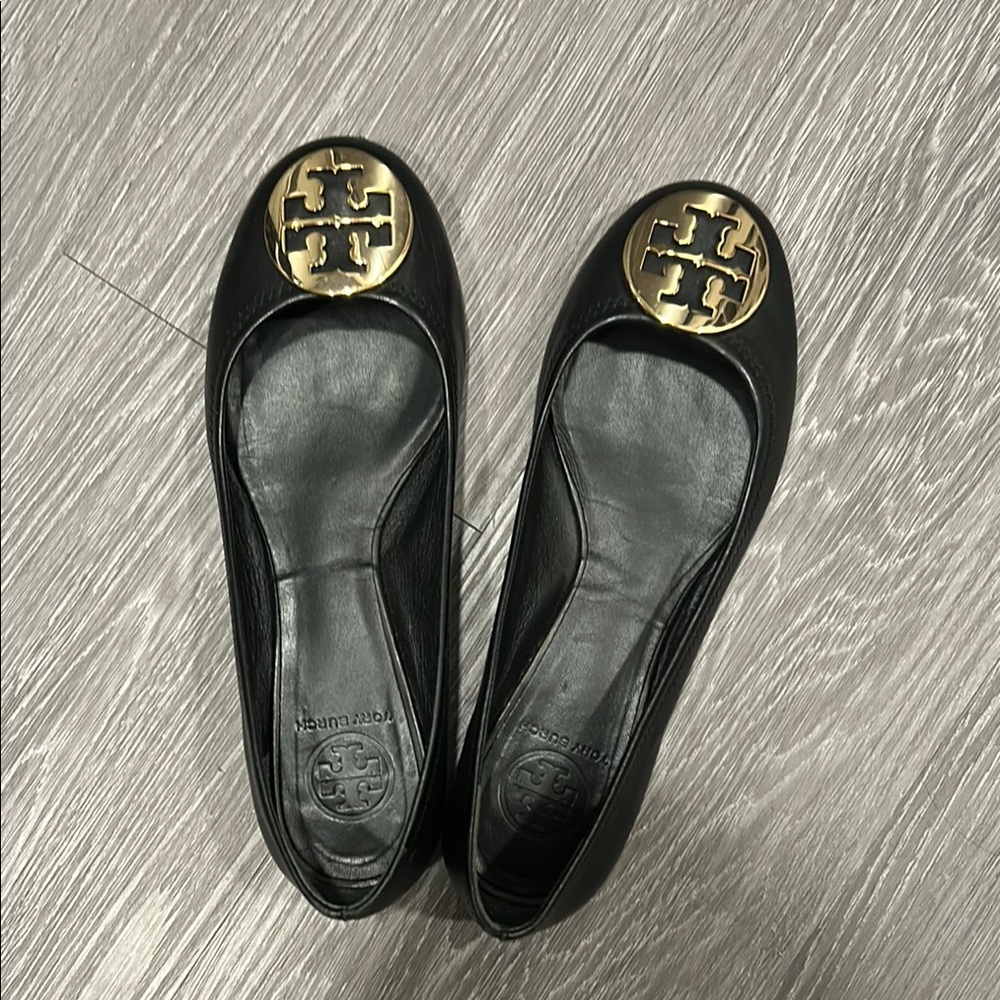 Tory Burch Black Leather Flats